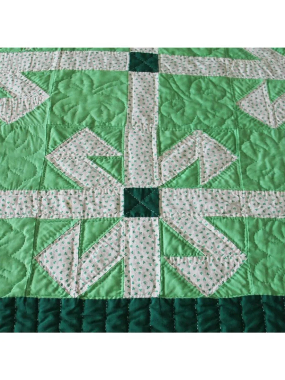 Vintage 1989 Completely Handmade Hand Stitched Quilt Irish Theme 80L x 96W